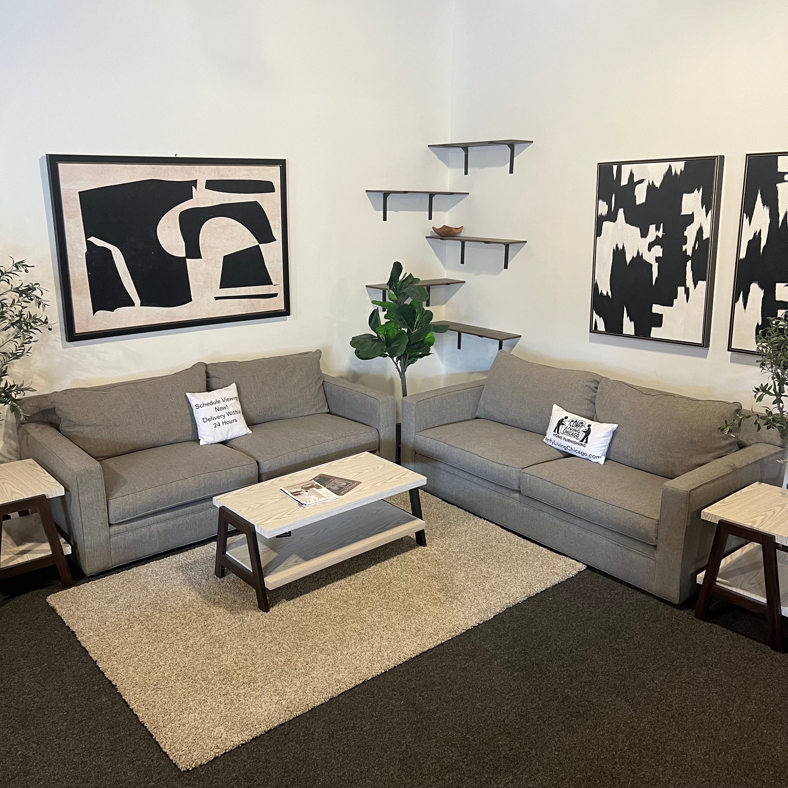 Room and Board Couch Set in Gray – Comfy Living Chicago