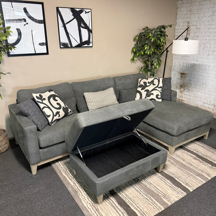 Sectional Sofa with Storage Ottoman