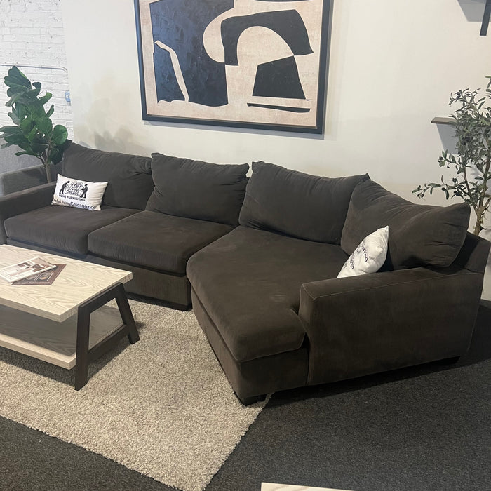 Gray Sectional Couch with Cuddle Corner Chaise