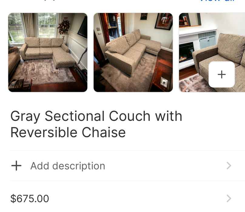 Genuine Leather Electric Corner Sectional Couch Recliner with USB Ports and gray couch from set (bigger one)