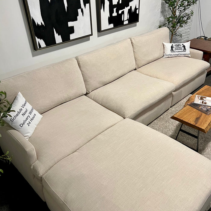 Modular 4pc Off white Sectional Cloud Couch