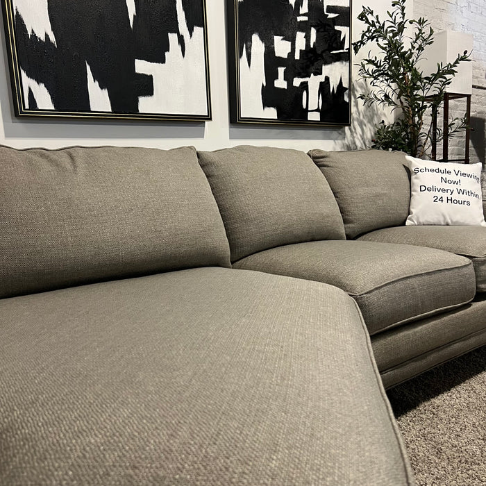 Rowe Furniture Gray Sectional with Cuddle Corner