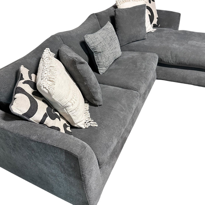 2 Pc Sectional with Right Chaise in Gray