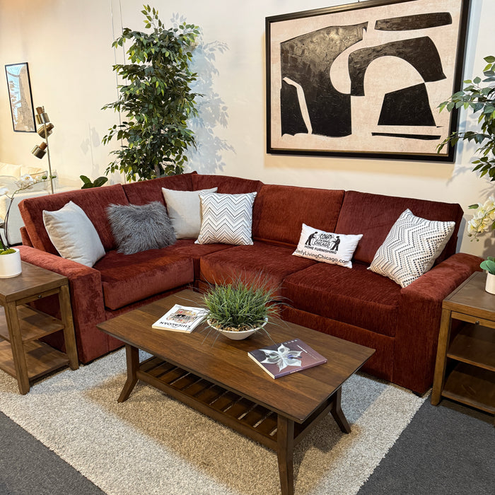 Daina Modular Sectional in Maroon Red