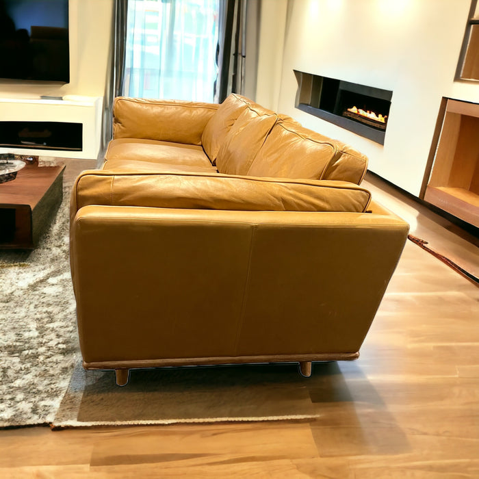 Light Brown Genuine Leather Article Sofa / Couch