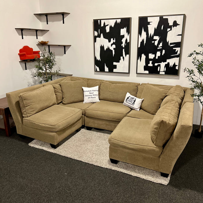 Beige Macy’s 5 Piece Modular Sectional Couch