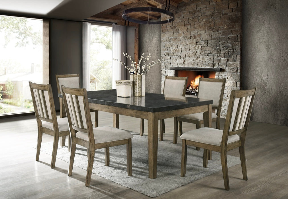 Contemporary Style Dining Set in a Medium Brown Finish