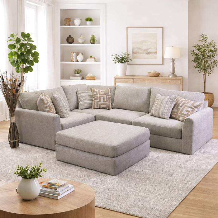 Marlow Modular 4 Piece Sectional in Cream