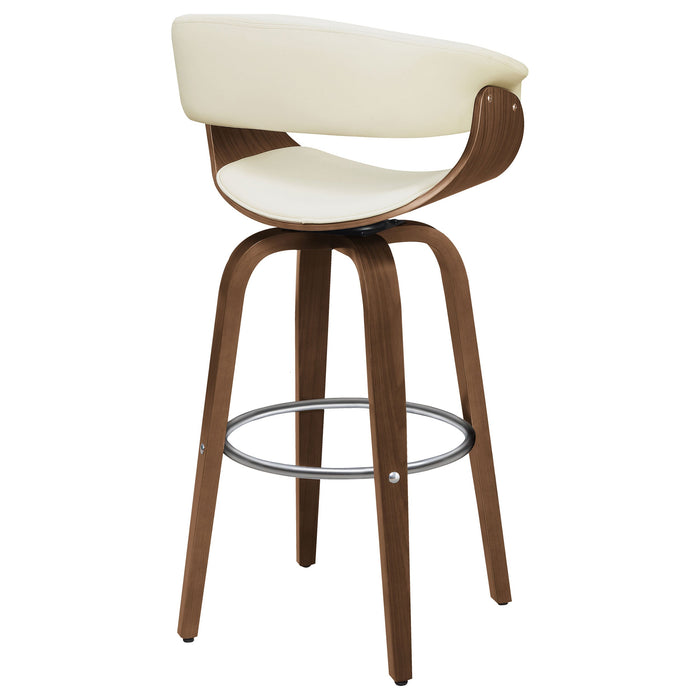 Zion Upholstered Swivel Bar Stool Walnut and Black