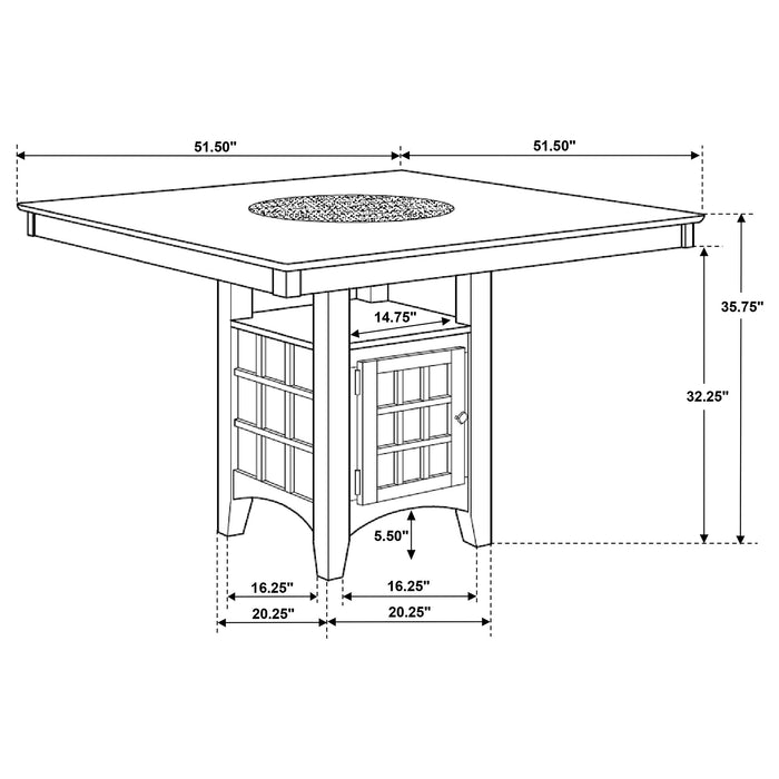 Gabriel  Square Counter Height Dining Set Cappuccino