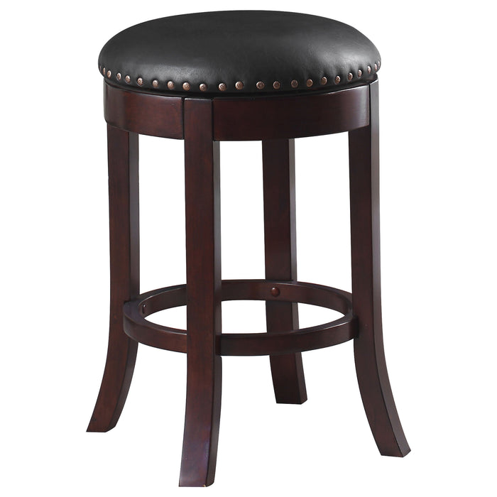 Aboushi Swivel Bar Stools with Upholstered Seat Brown (Set of 2)