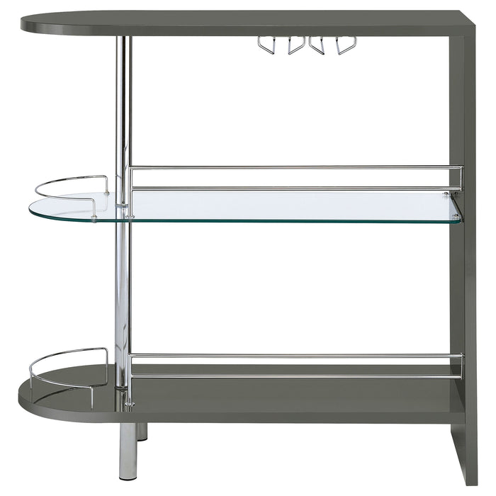 Adolfo 3-tier Bar Table Glossy Black and Clear