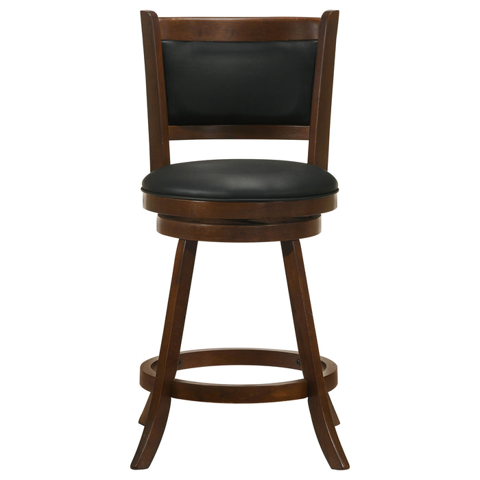 Broxton Upholstered Swivel Bar Stools Chestnut and Black (Set of 2)