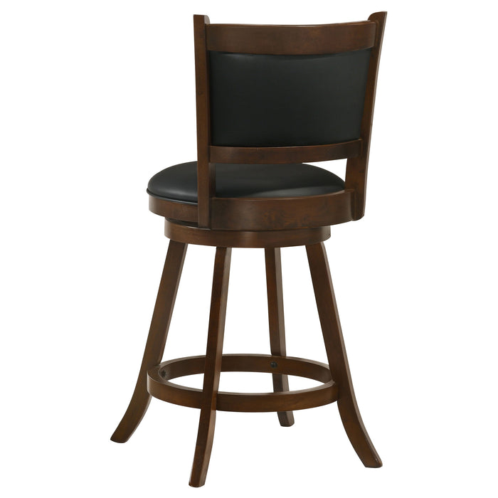 Broxton Upholstered Swivel Bar Stools Chestnut and Black (Set of 2)