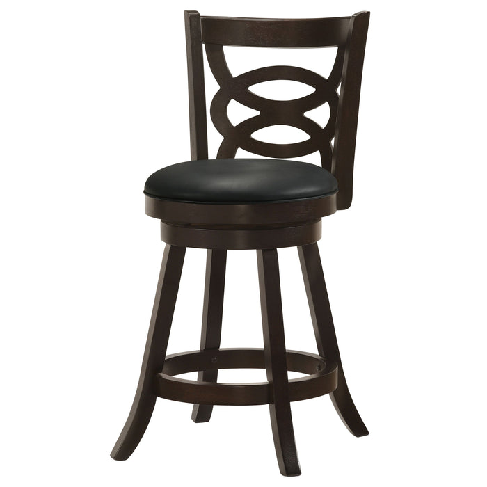 Calecita Swivel Bar Stools with Upholstered Seat Cappuccino (Set of 2)