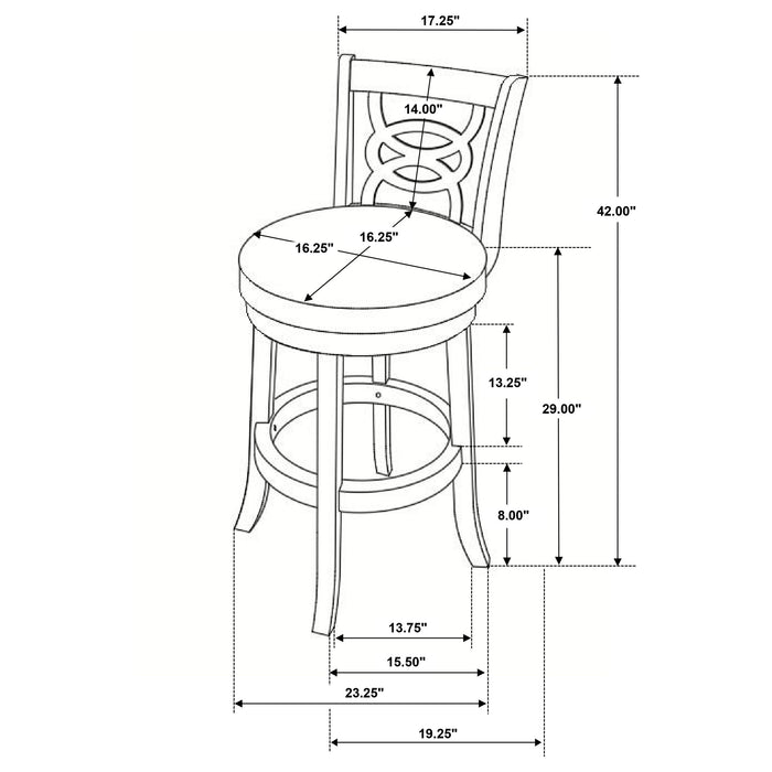 Calecita Swivel Bar Stools with Upholstered Seat Cappuccino (Set of 2)