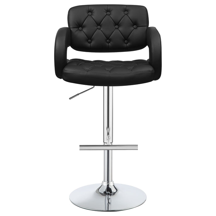 Brandi Adjustable Bar Stool Black and Chrome