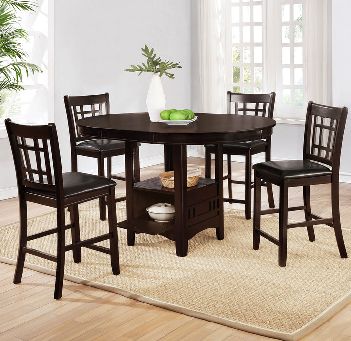 Lavon  Counter Height Dining Room Set Espresso and Black