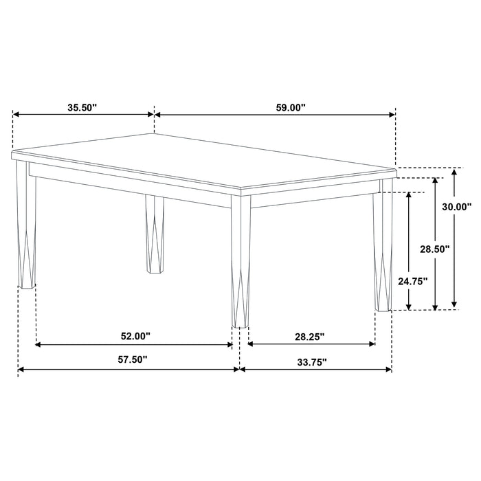 Appleton  Rectangular Wood Dining Table Set Black Washed and Light Grey