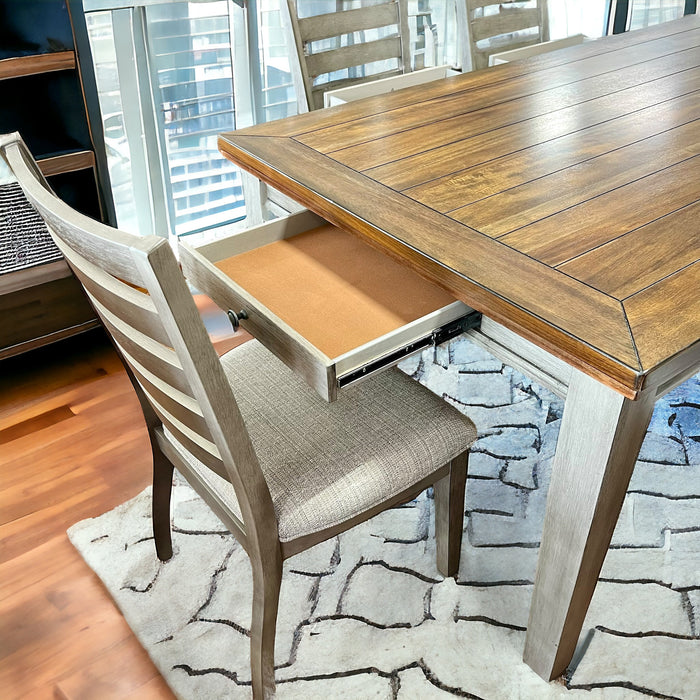 Traditional Style Dining Set In A Two-Tone Cherry Top With Gray