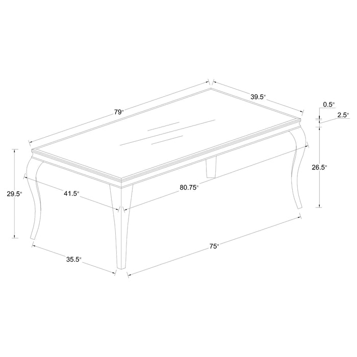 Carone  81" Rectangular Dining Set Black and Chrome