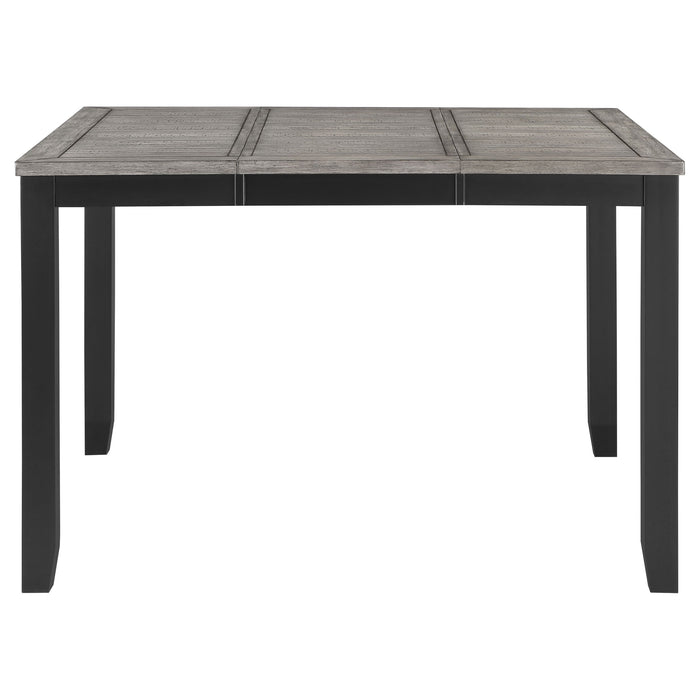 Elodie  Counter Height Dining Table Set with Extension Leaf Grey and Black