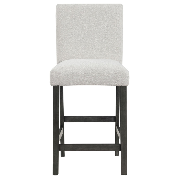 Alba Boucle Upholstered Counter Height Dining Chair White and Charcoal Grey (Set of 2)