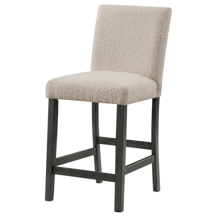 Alba Boucle Upholstered Counter Height Dining Chair White and Charcoal Grey (Set of 2)