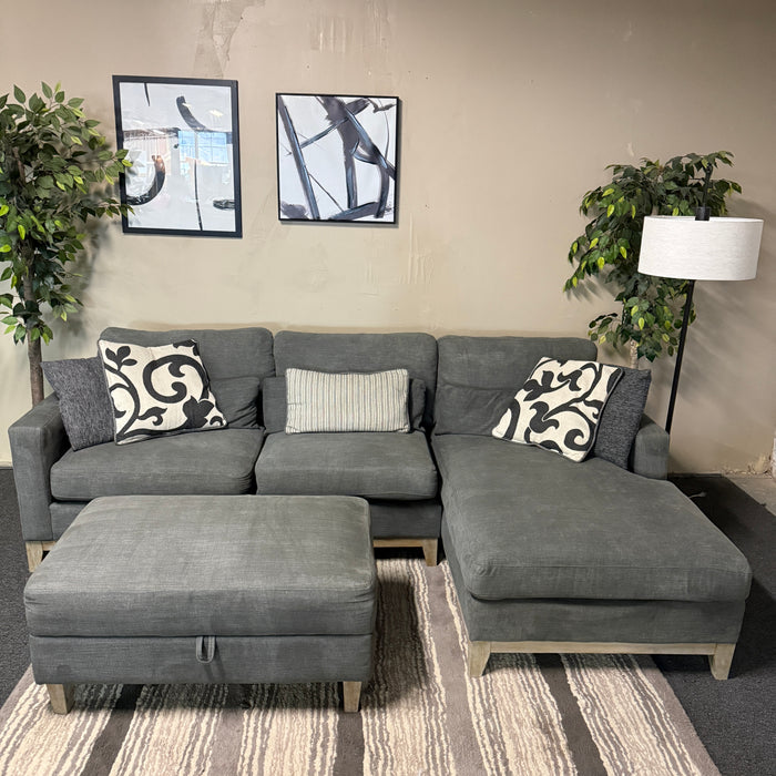 Sectional Sofa with Storage Ottoman