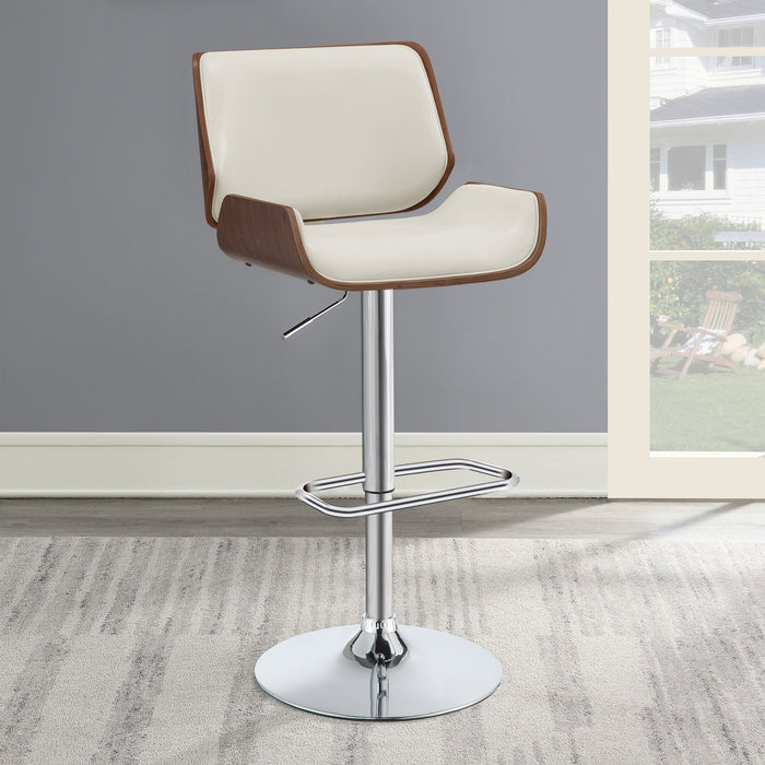 Folsom Upholstered Adjustable Bar Stool Black and Chrome