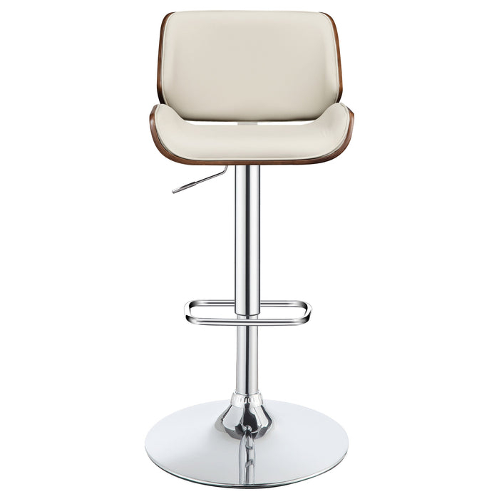 Folsom Upholstered Adjustable Bar Stool Black and Chrome