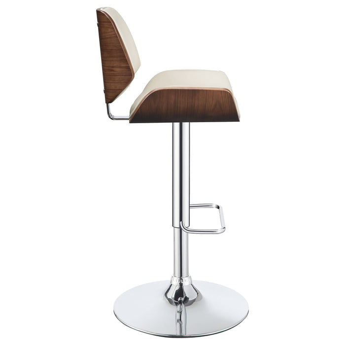 Folsom Upholstered Adjustable Bar Stool Black and Chrome