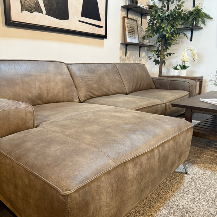 MCM Leather Sectional Sofa