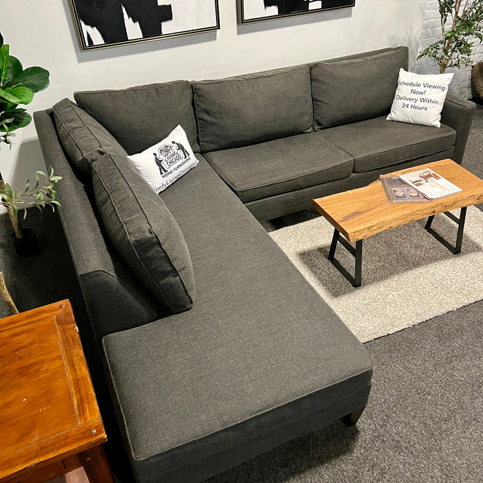 Charcoal Gray Maxhomes 2pc Sectional Couch with Chaise