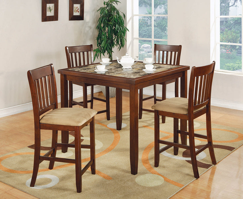 Jardin  Counter Height Dining Set Red Brown and Tan