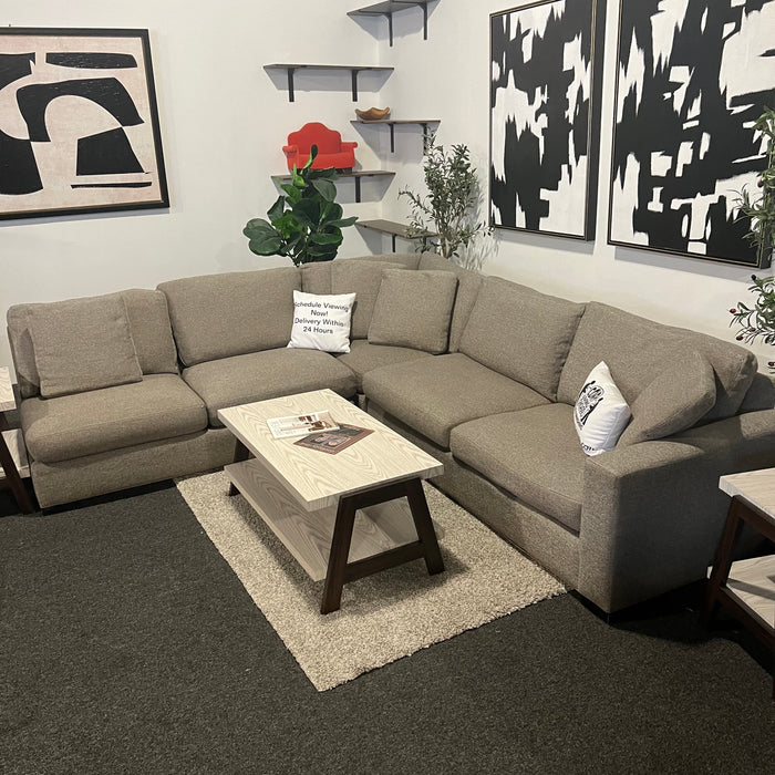 Room and Board Three Piece Corner Sectional Couch in Gray