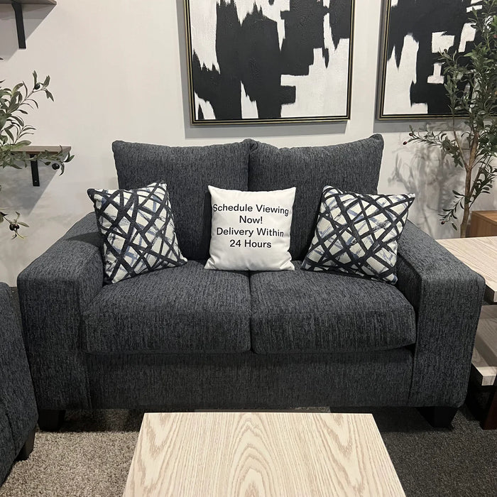 Couch and Loveseat Set in Navy Blue