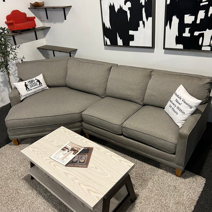 Rowe Furniture Gray Sectional with Cuddle Corner