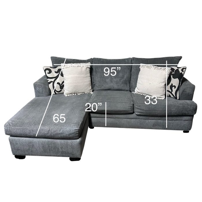 Gray Sectional with Reversible Chaise