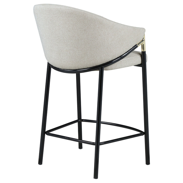 Chadwick Sloped Arm Bar Stools Beige and Glossy Black (Set of 2)