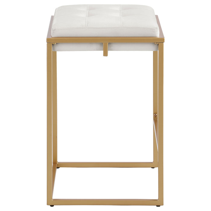 Nadia Square Padded Seat Bar Stool (Set of 2) Beige and Gold