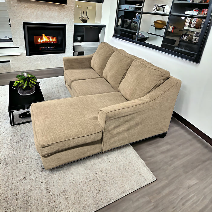 Cream Sectional Couch with Reversible Chaise