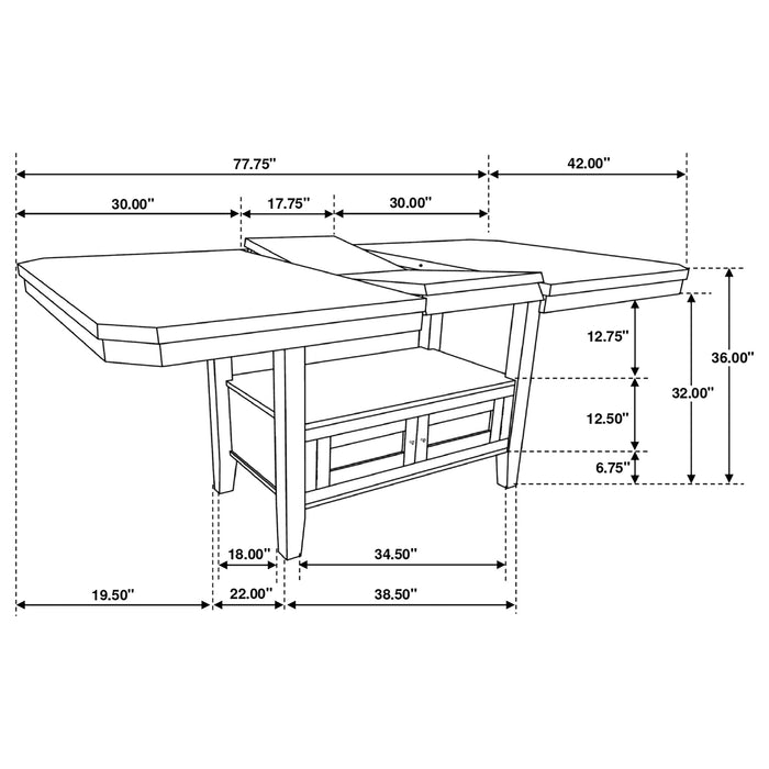 Prentiss  Rectangular Counter Height Dining Set with Butterfly Leaf Cappuccino