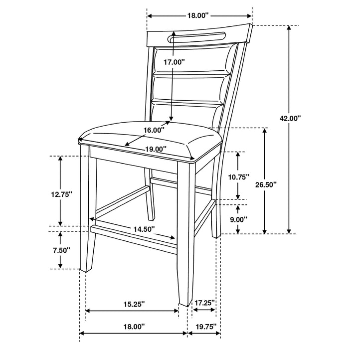 Prentiss Upholstered Counter Height Chair (Set of 2) Black and Cappuccino