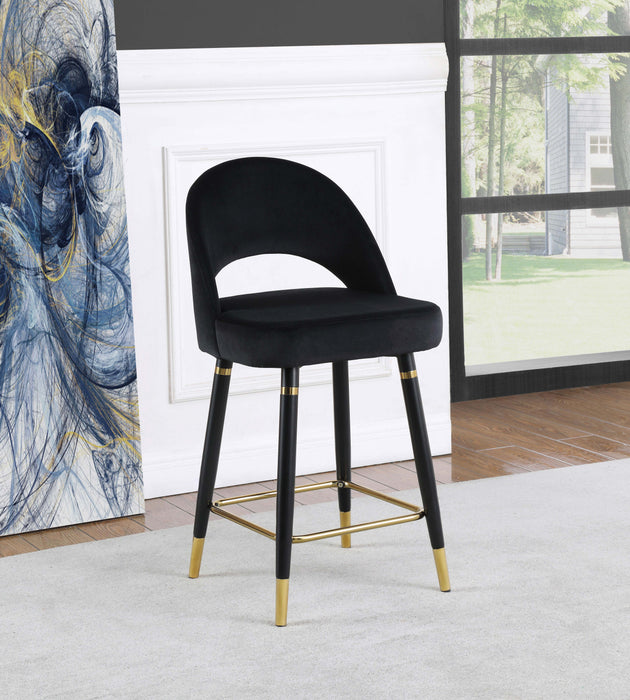 Lindsey Arched Back Upholstered Counter Height Stools Black (Set of 2)