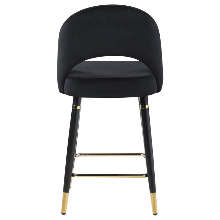 Lindsey Arched Back Upholstered Counter Height Stools Black (Set of 2)