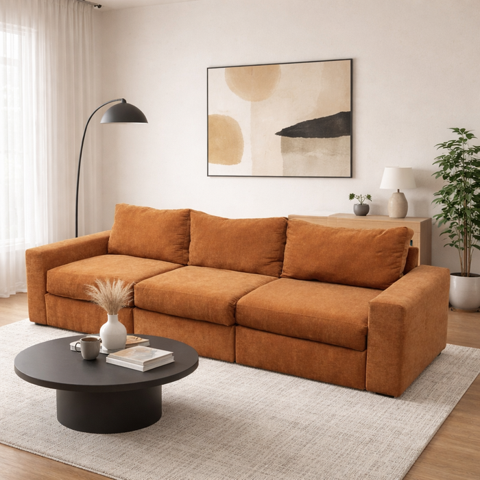 Modular Orange Sofa - Made in Chicago