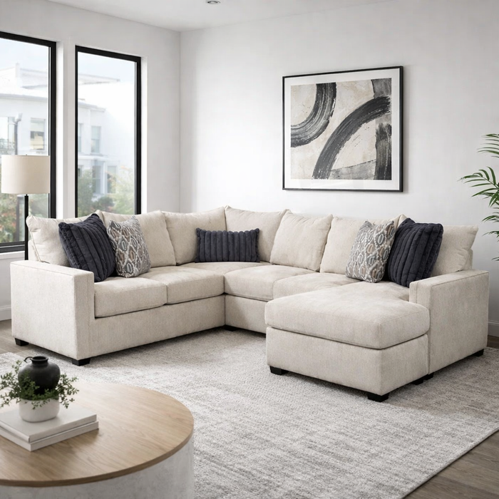 Sierra U Shape Sectional in Cream