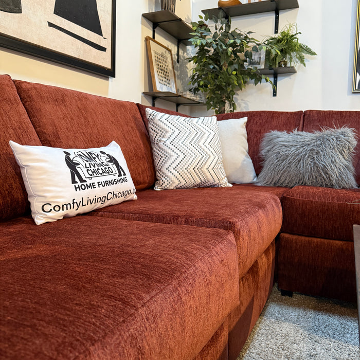 Daina Modular Sectional in Maroon Red