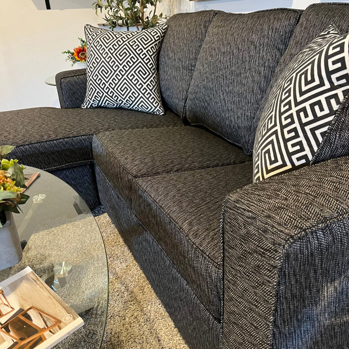 Charcoal Gray Sleeper Sectional Couch with Reversible Chaise